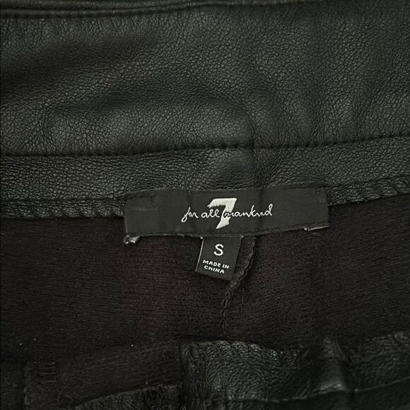 7 for all mankind faux leather wide leg pants - Picture 2 of 6
